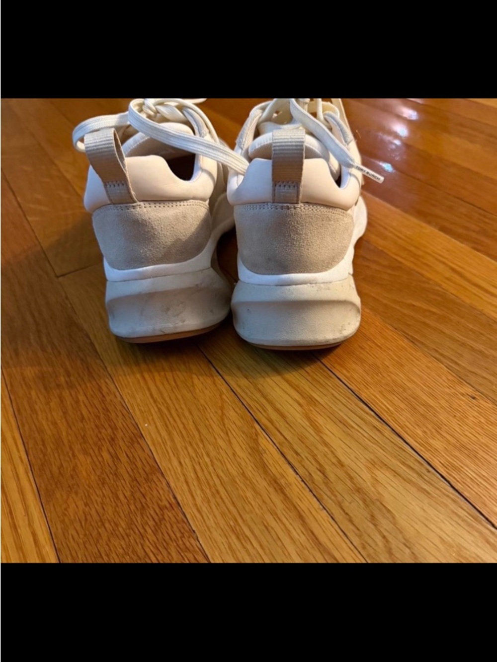 Tory Burch Neutral Beige & White Suede Casual Sneakers - Picture 4 of 4